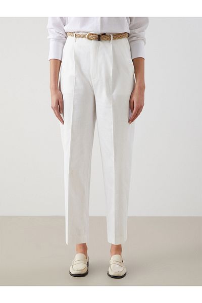 LC Waikiki Belted Waist Carrot Cut Women's Trousers