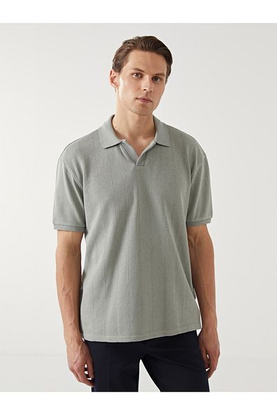 LC Waikiki Einfarbiges Herren-T-Shirt mit Polokragen