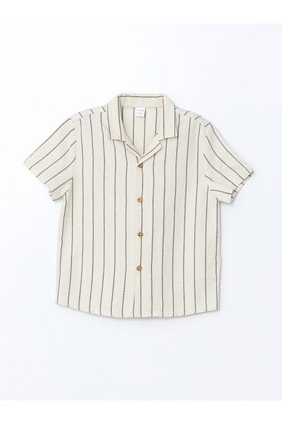 LC Waikiki Resort Collar Striped Boy's Shirt and Pants 2-Piece