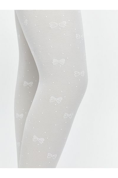 LC Waikiki Dünne Mädchenstrumpfhose mit Schleifenmuster, 2er-Pack