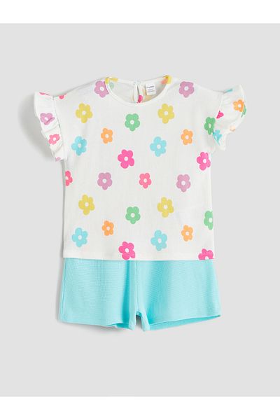 LC Waikiki Floral Girl's Blouse and Shorts 2-Piece