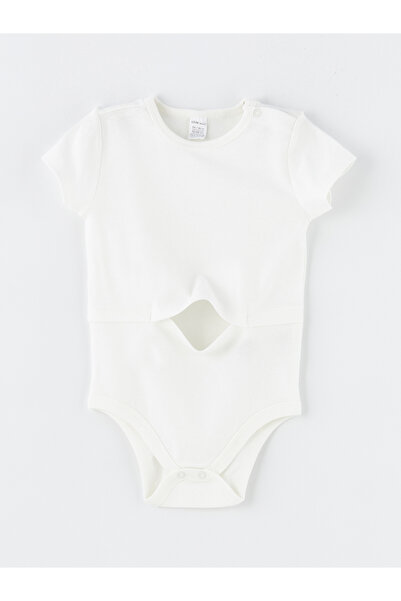 LC Waikiki Crew Neck Short Sleeve Basic Baby Boy Snap Bodysuit