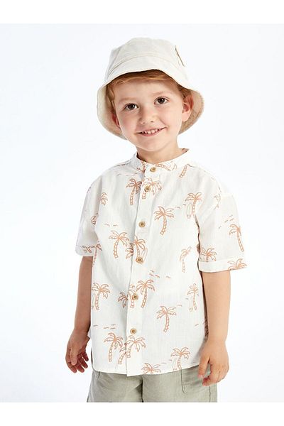 LC Waikiki Lcw Kids Judge Collar Short Sleeve Printed Baby Boy Shirt