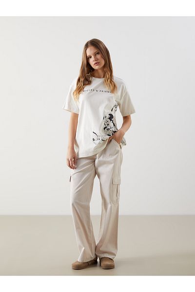 LC Waikiki Pantaloni cargo pentru femei Gabardine cu potrivire standard