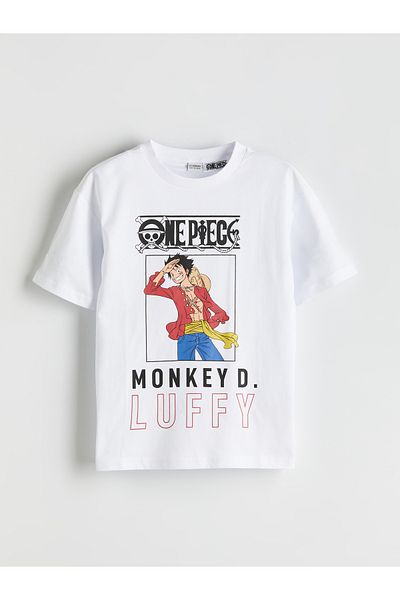 LC Waikiki Αγόρι μπλουζάκι με λαιμόκοψη One Piece με στάμπα