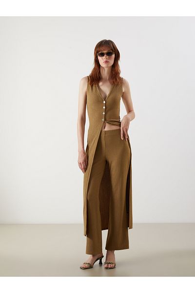 LC Waikiki Elastic Waist Textured Women's Trousers