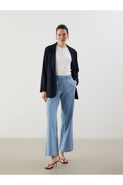 LC Waikiki Wideleg Women's Jeans Pants with Elastic Waist