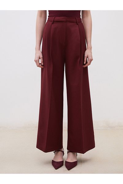 LC Waikiki Loose Fit Crepe Women's Pleated Pants