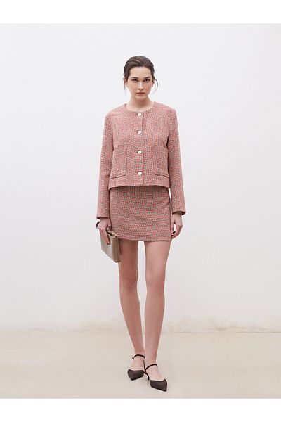 LC Waikiki Mini fustă din tweed în carouri