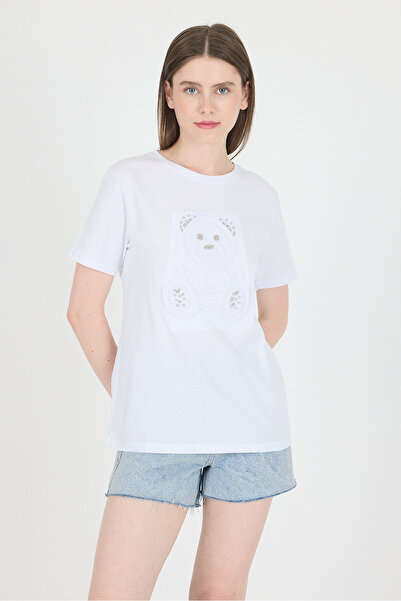 Rays Μπλουζάκι με ανάγλυφο λευκό αρκουδάκι 25221