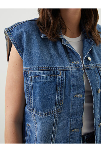 LC Waikiki Gömlek Yaka Kadın Jean Yelek