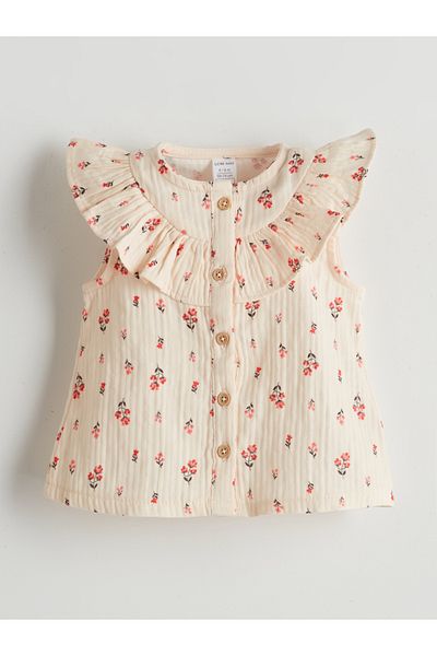 LC Waikiki Crew Neck Floral Baby Girl Blouse and Shorts 2-Piece Set
