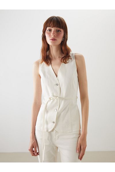 LC Waikiki V-Neck Women's Jean Vest