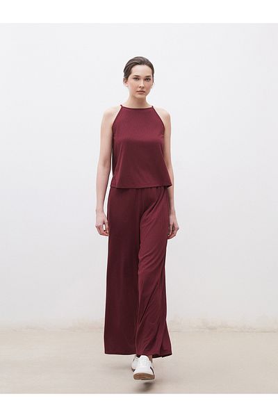 LC Waikiki Elastic Waist Textured Women's Trousers