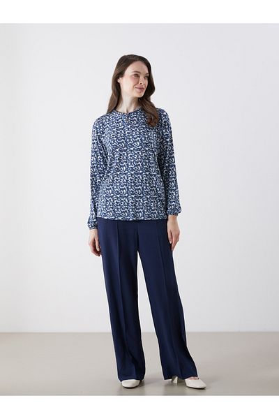 LC Waikiki Damenbluse mit Stehkragenmuster