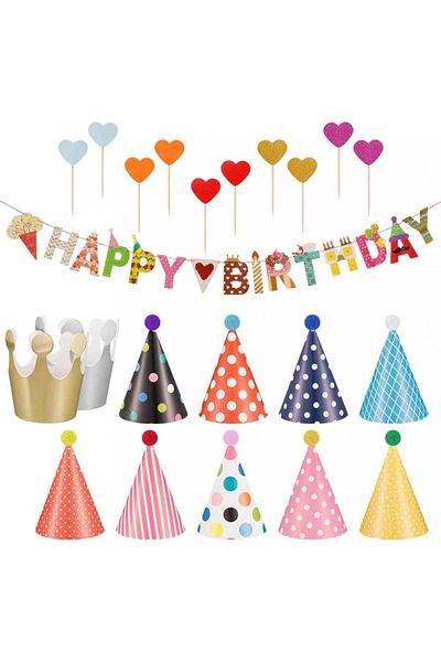 Phoetya Birthday Set, Paper, Multicolor, 22 Pieces