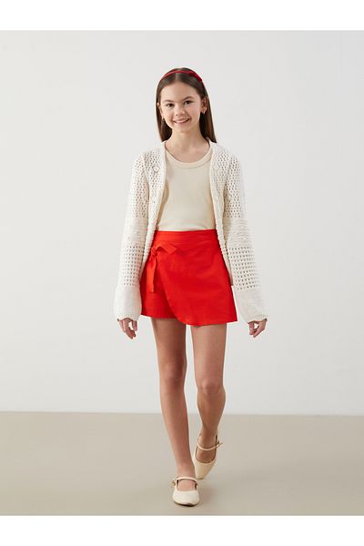 LC Waikiki Girl's Shorts Skirt with Elastic Waist