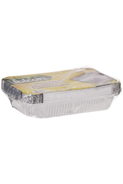 Falcon Aluminium Container With Lid 8389 - 10pcs | 660ml Each | 22x15x4.5cm