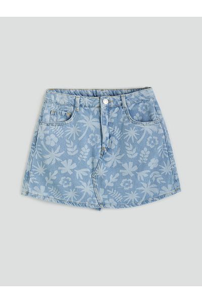 LC Waikiki Fusta scurtă din jean pentru fetiță cu talie elastică reglabilă