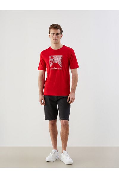 LC Waikiki Crew Neck Antalya Printed Combed Cotton Men's T-Shirt