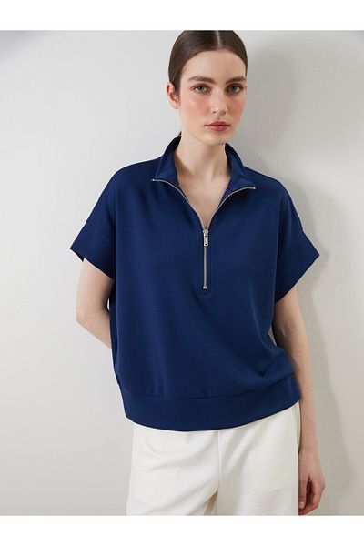 LC Waikiki Women's Stand Collar Oversize T-Shirt
