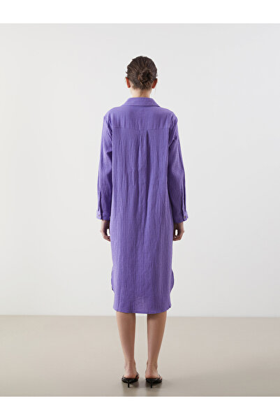 LC Waikiki Texturované košilové šaty z mušelínu