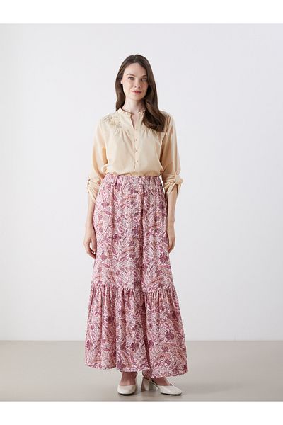 LC Waikiki Fusta plisată cu model cu talie elastică