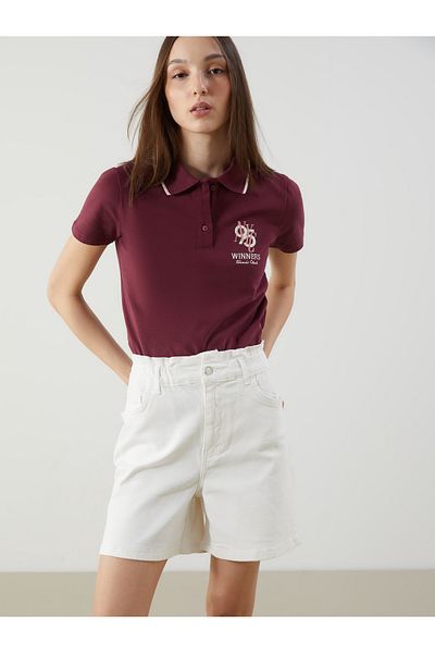LC Waikiki Tricou de damă cu broderie cu guler polo
