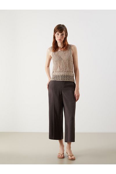 LC Waikiki V-Neck Openwork Women's Knitwear Sweater