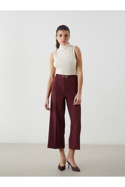 LC Waikiki Women's Wide-Leg Pants with Zippered Waist