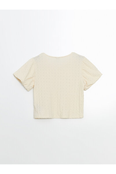 LC Waikiki Crew Neck Bow Detailed Girl's Blouse and Skirt