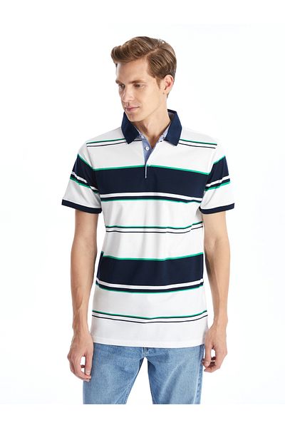 LC Waikiki Polo Neck Short Sleeve Striped Men's T-Shirt