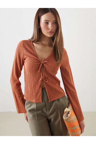 LC Waikiki V-Neck Textured Women's Cardigan