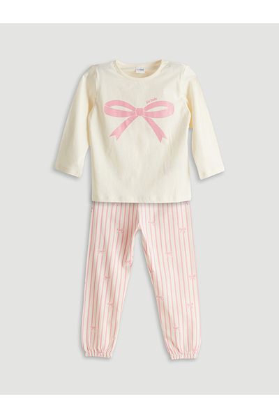 LC Waikiki Mädchen-Pyjama-Set mit Schleifendetail