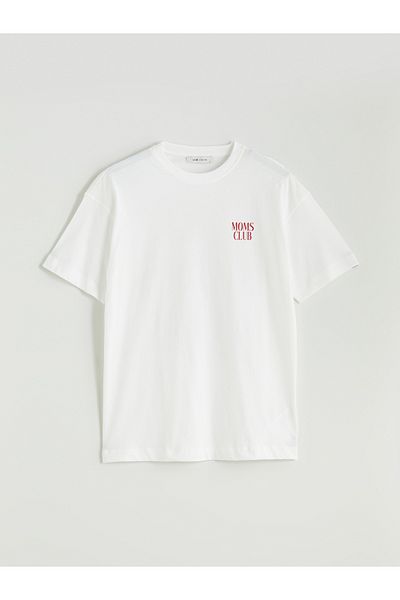 LC Waikiki Bedrucktes Oversize-T-Shirt für Damen mit Rundhalsausschnitt