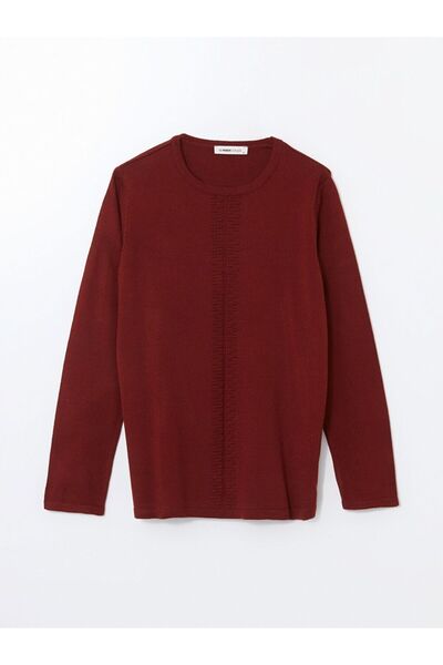 LC Waikiki Γυναικείο πλεκτό πουλόβερ με υφή Crew Neck