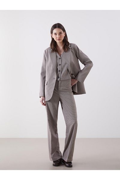 LC Waikiki Standard Fit Plaid Women's Trousers
