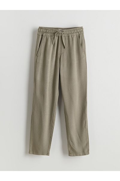 LC Waikiki Linen Blended Boy's Trousers with Elastic Waist
