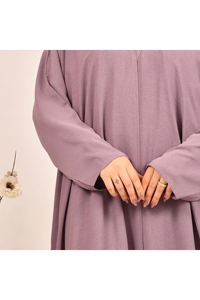 Beyond Purple half-bisht abaya with summer fabric