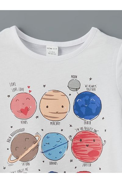 LC Waikiki Tricou pentru fetiță cu imprimeu cu gât crew