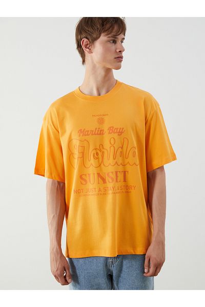 LC Waikiki Crew Neck Printed Combed Cotton Men's T-Shirt