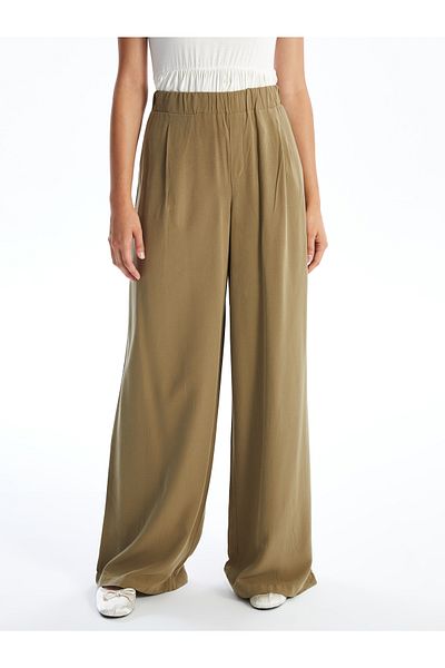 LC Waikiki Linen Blended Elastic Waist Women's Trousers