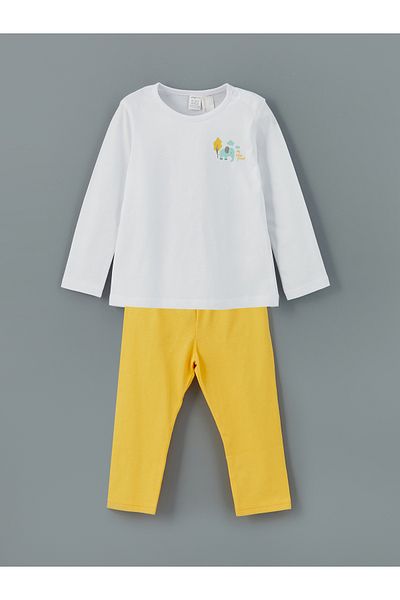 LC Waikiki Crew Neck Printed Girl's Pajama Set