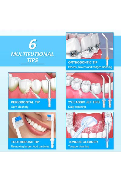 h2ofloss 6Pcs Replacement Jet Tips for HF-2 HF-6 Model. Pack of 6. Oral Irrigator