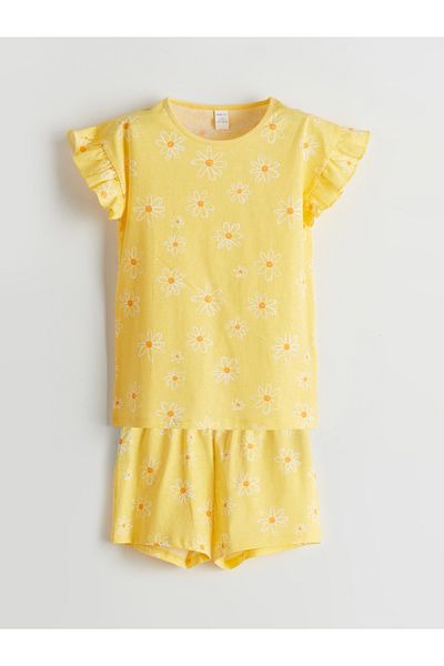 LC Waikiki Crew Neck Girls' Shorts Pajamas Set