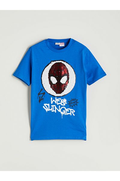 LC Waikiki Tricou pentru băiat cu paiete reversibil cu imprimeu Spider-man
