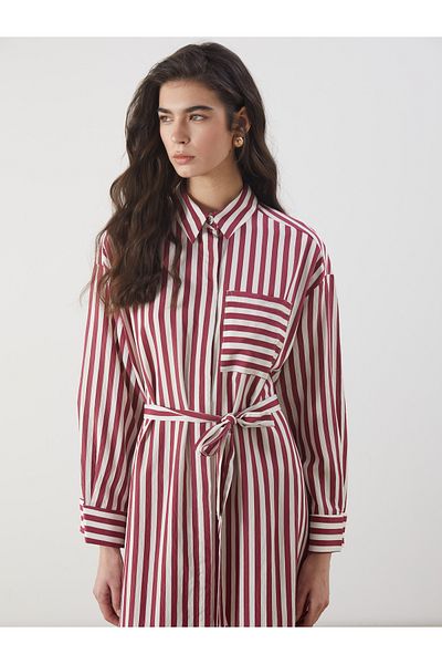 LC Waikiki Ριγέ πουκάμισο Poplin Φόρεμα