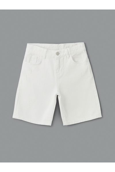LC Waikiki Boys' Jean Shorts with Adjustable Elastic Waist