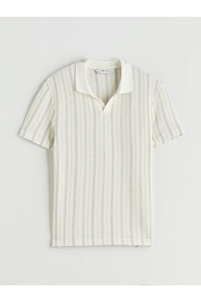LC Waikiki Gestreiftes Herren-T-Shirt mit Polokragen