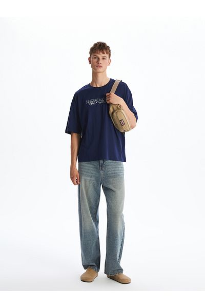 LC Waikiki Ανδρικό μπλουζάκι με στάμπα New York Crew Neck